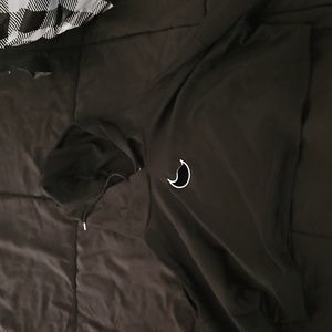 Moon cut out cropped Hoodie